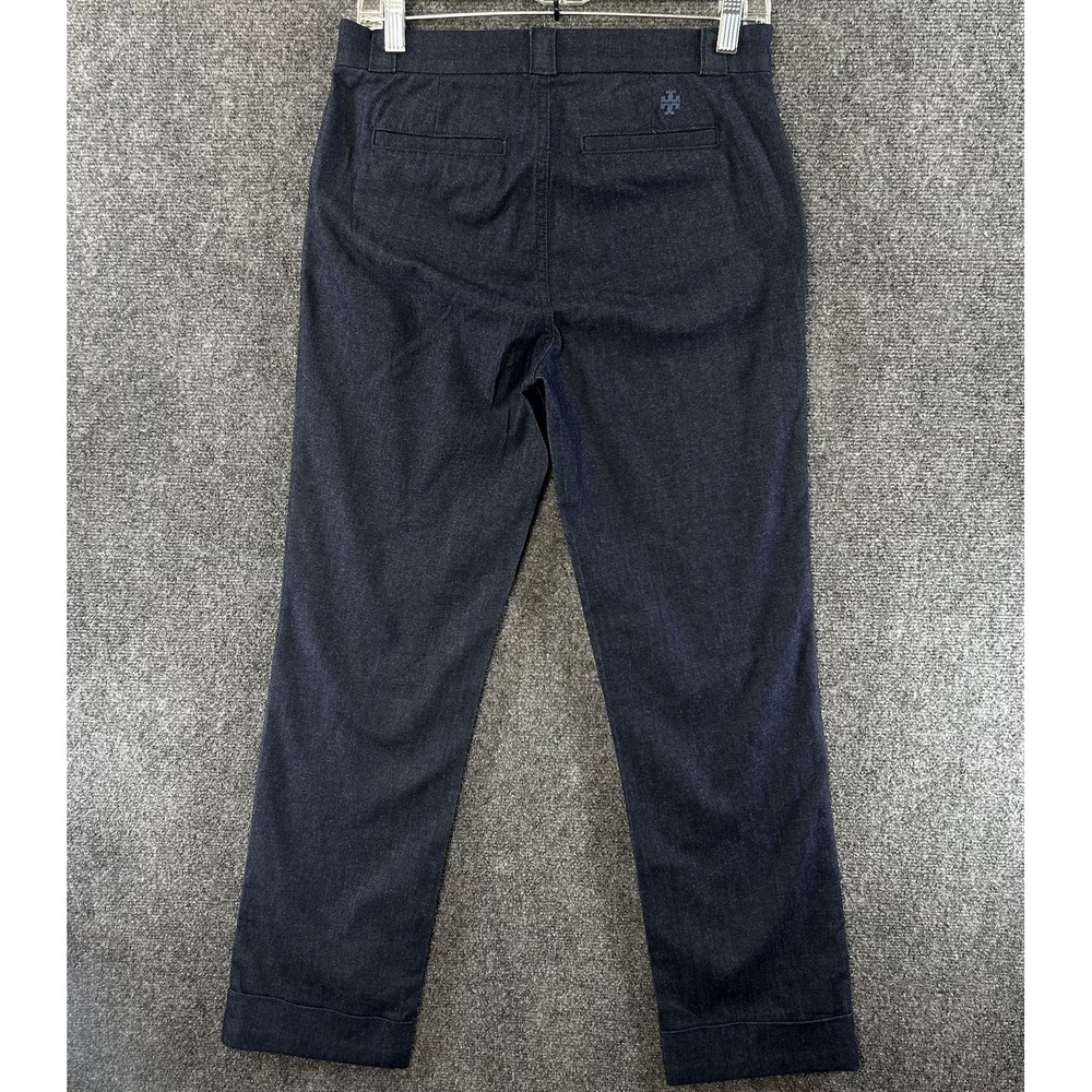 Tory Burch Ankle Length Straight Leg Trousers Pants Women 27 Cuffed Quiet Luxury